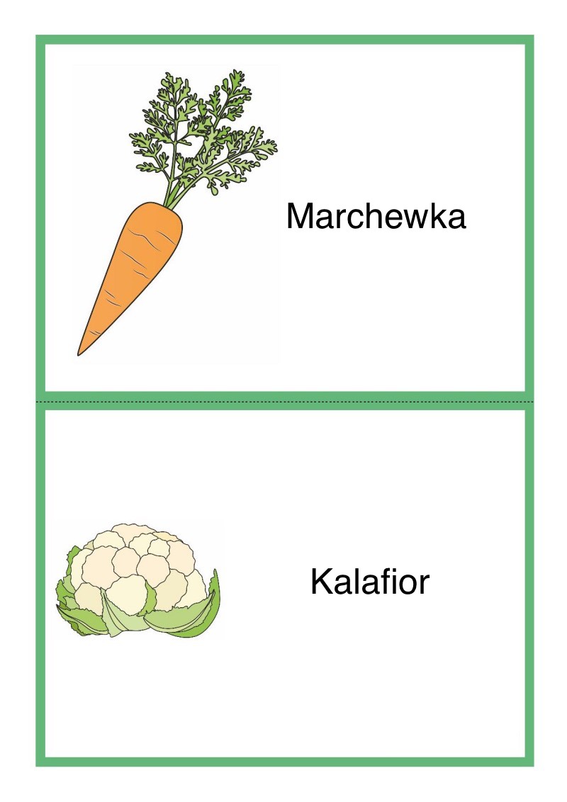 Tablice edukacyjne: warzywa do druku 3