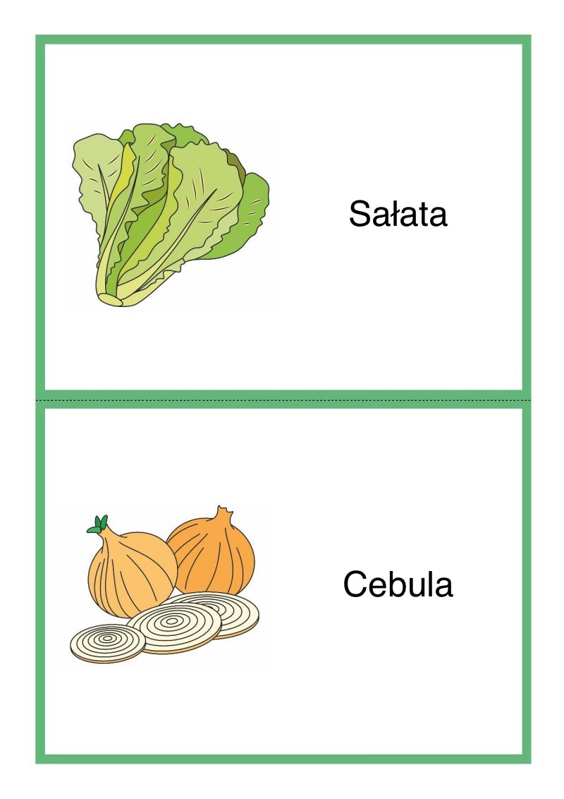 Tablice edukacyjne: warzywa do druku 5