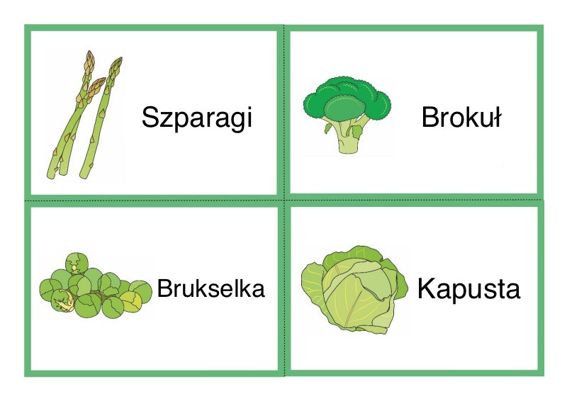 Tablice edukacyjne: warzywa do druku 7