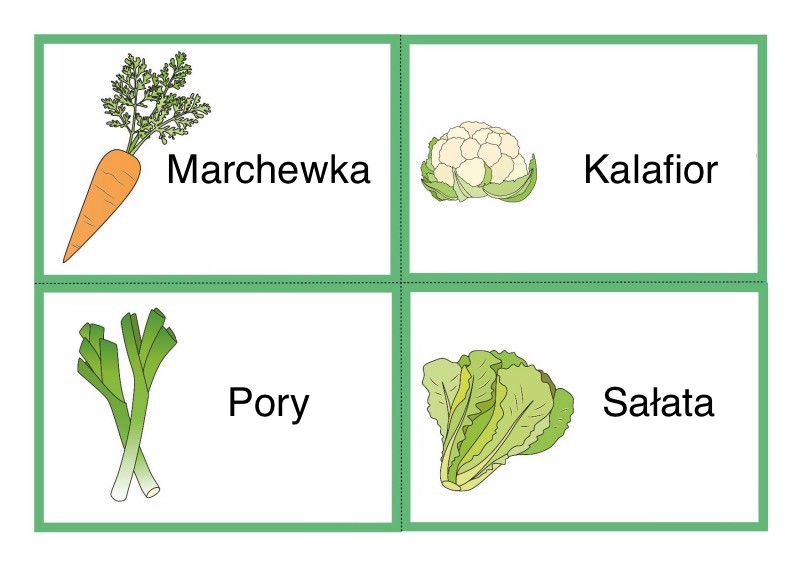 Tablice edukacyjne: warzywa do druku 8