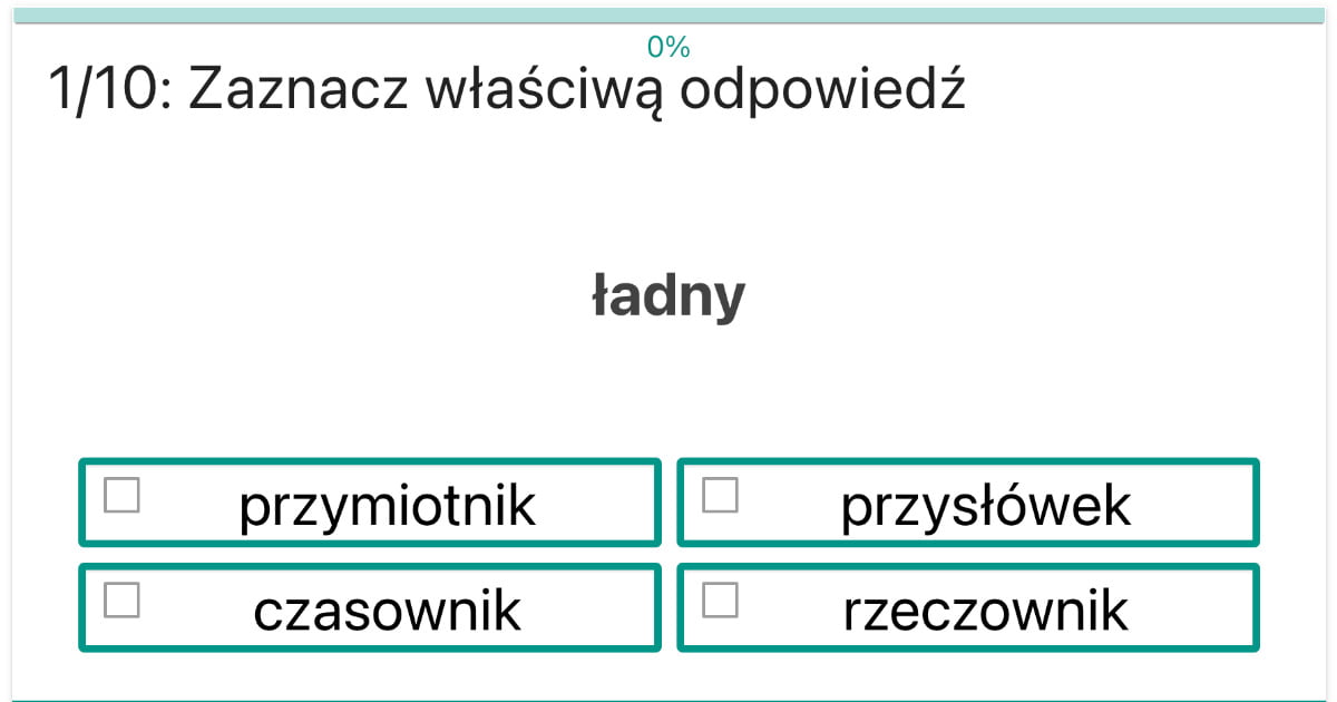 Wiczenie Cz Ci Mowy Zaznacz W A Ciw Odpowied Dla Klasy