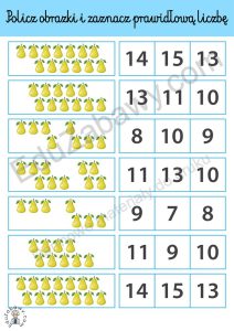 Policz Obrazki I Zaznacz W A Ciw Liczb Karty Pracy Pdf Klasa