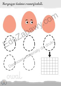 Narysuj kształt po śladzie karty pracy PDF do druku dla klas 1 2 3