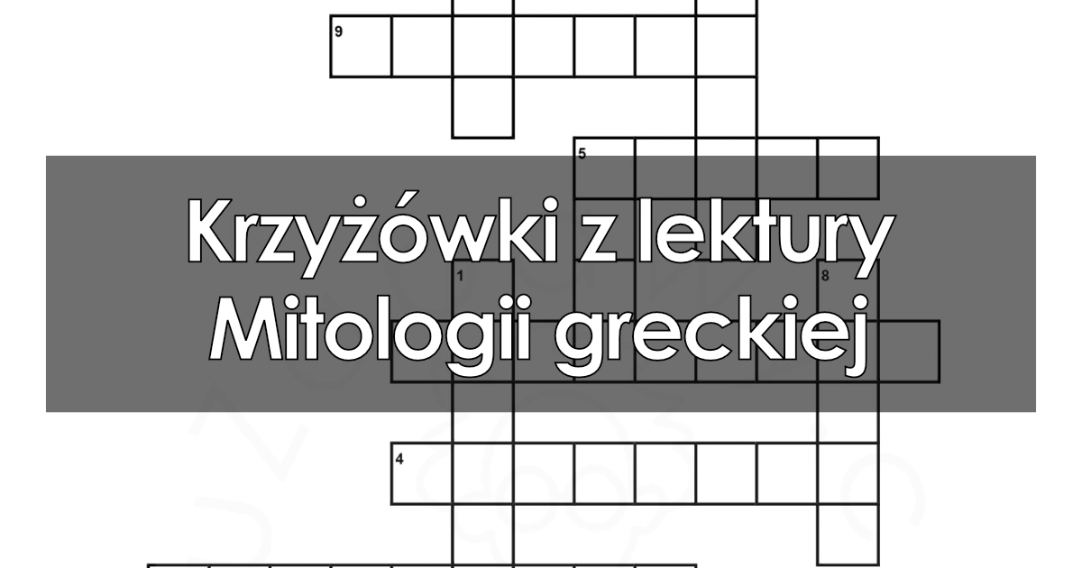 Krzyżówka z Mitologii greckiej w PDF do druku dla dzieci