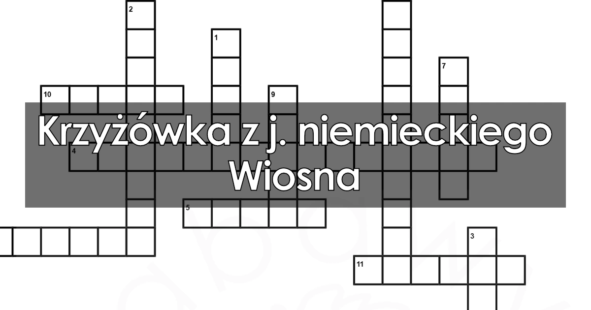 Krzyżówka z j niemieckiego Wiosna w PDF do druku