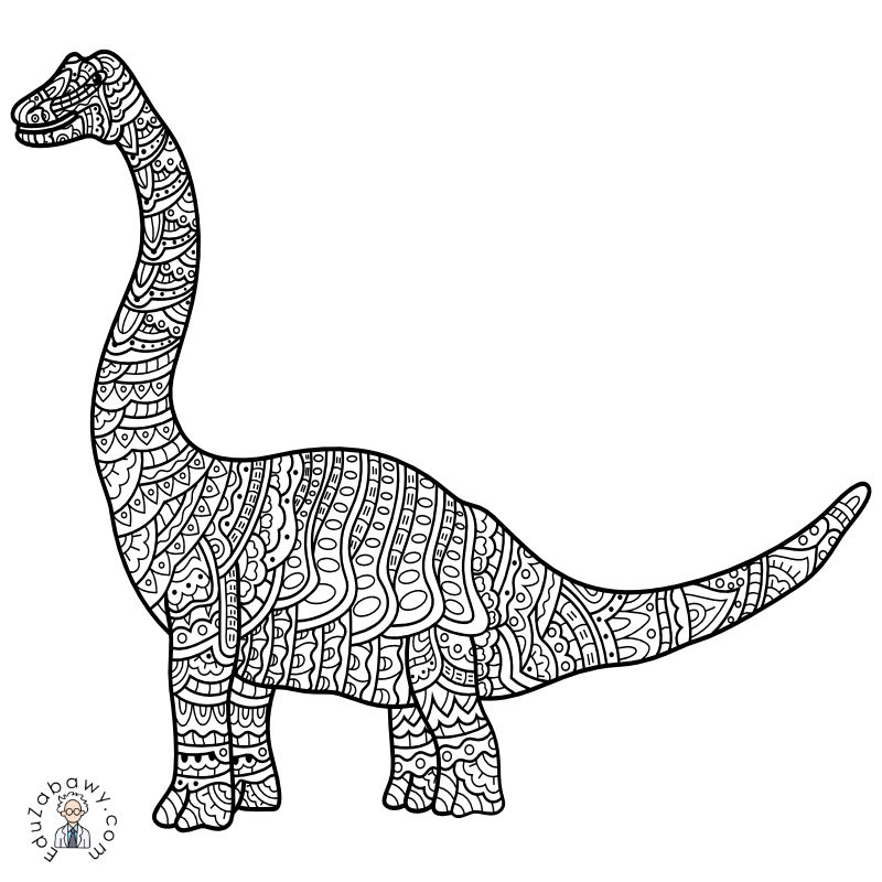 Kolorowanka: Dinozaur dla dorosłych