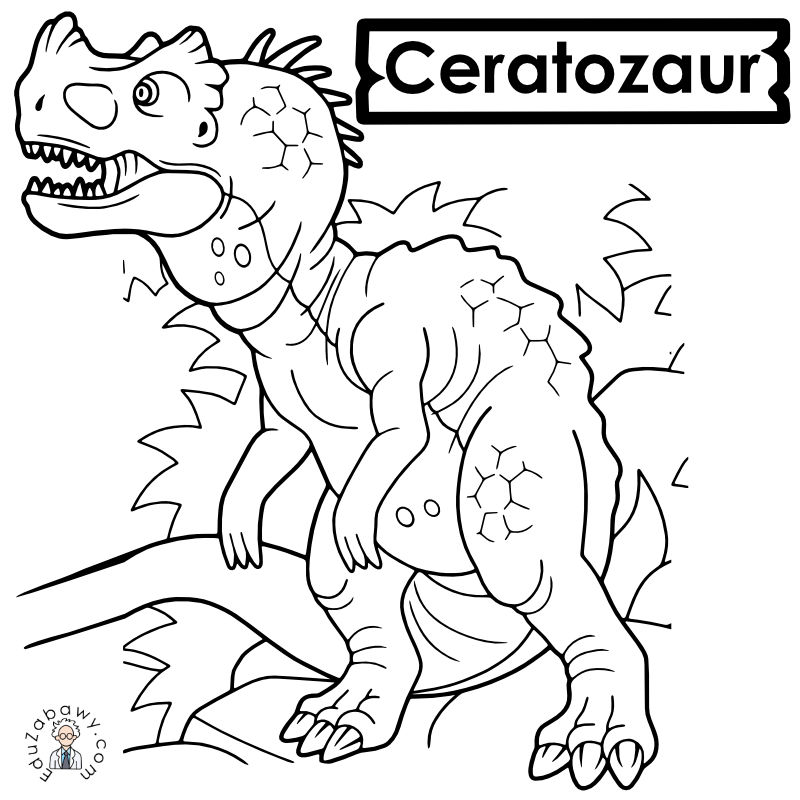 Kolorowanki online: Dinozaur: Drapieżny Ceratozaur