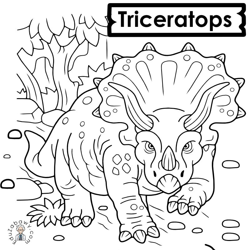 Kolorowanki online: Dinozaur: Rogaty Triceratops