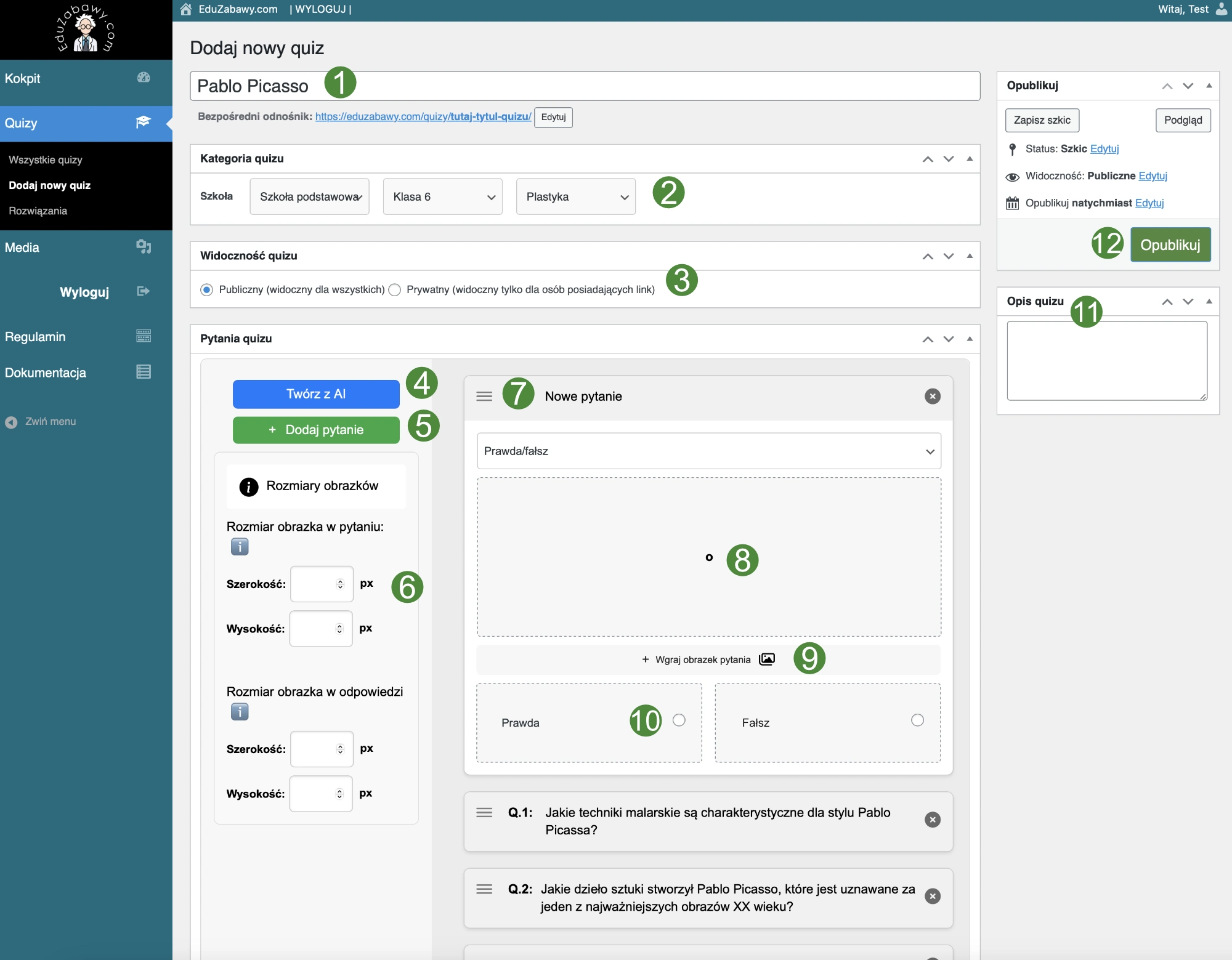 EdycjaQuizu Dodawanie i edycja quizu 41