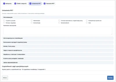 IPET online – tworzenie Indywidualnego Programu Edukacyjno-Terapeutycznego z pomocą AI 44