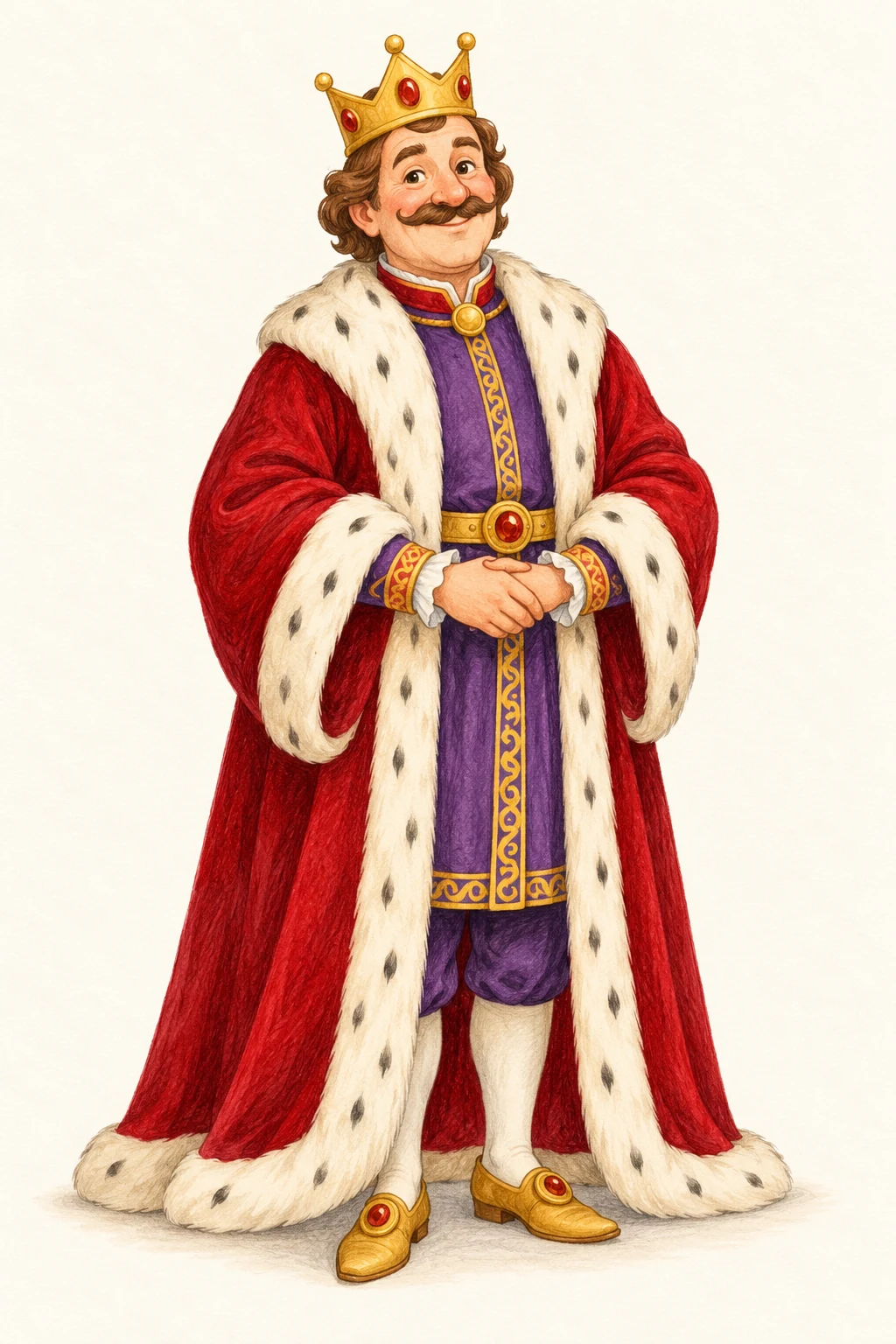 Obrazek do pytania: Co ma na głowie król pokazany na ilustracji?
