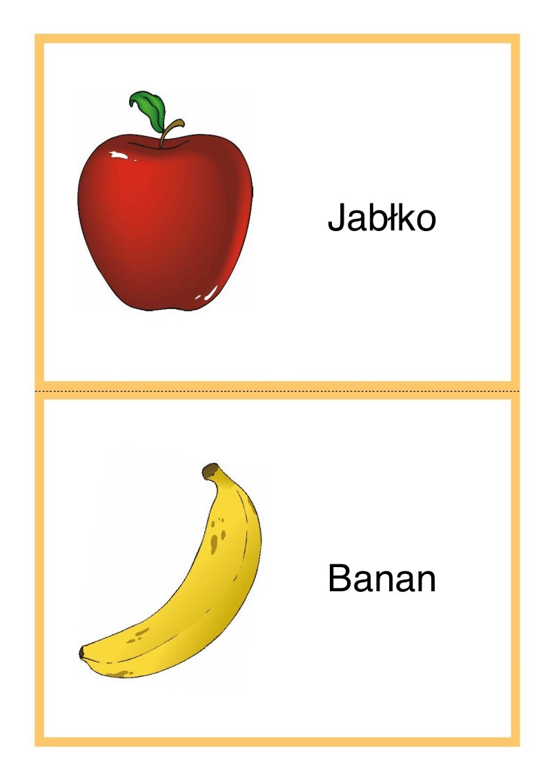 Tablice edukacyjne: owoce do druku 1