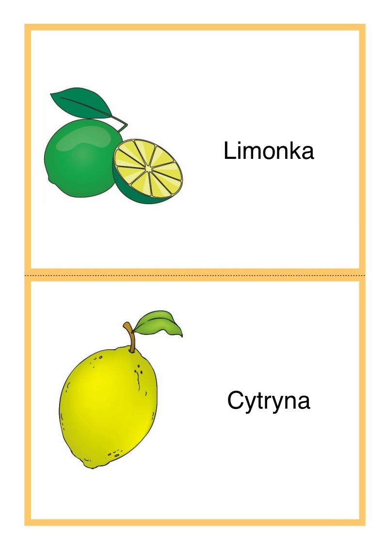 Tablice edukacyjne: owoce do druku 4