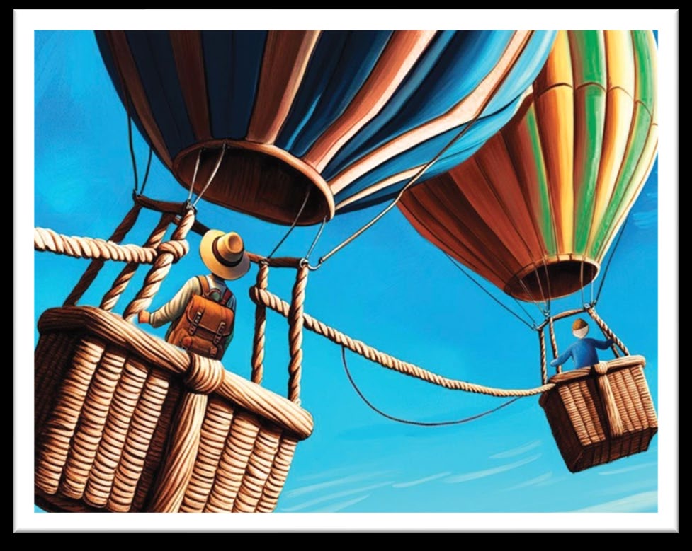 Ilustracja 2 – dwie osoby w balonach