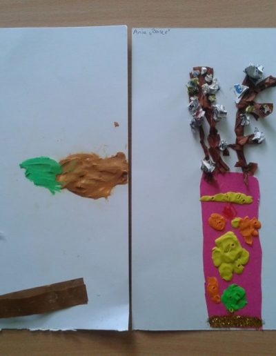 Praca plastyczna: Bazie w wazonie z plasteliny 1