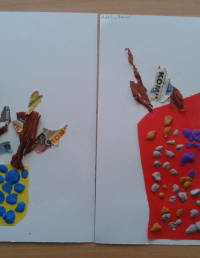 Praca plastyczna: Bazie w wazonie z plasteliny 2