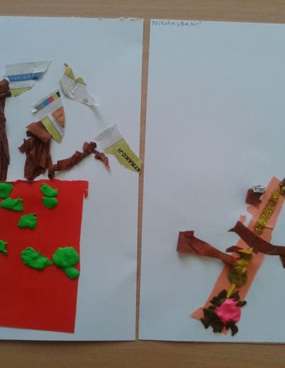 Praca plastyczna: Bazie w wazonie z plasteliny 4