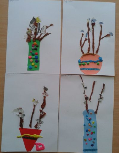 Praca plastyczna: Bazie w wazonie z plasteliny 5