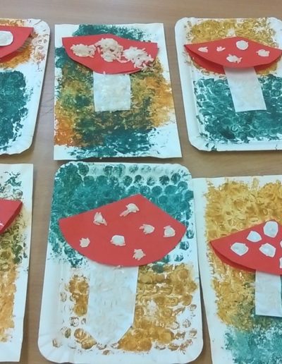 Praca plastyczna: Ryżowo - bąbelkowy muchomor 2