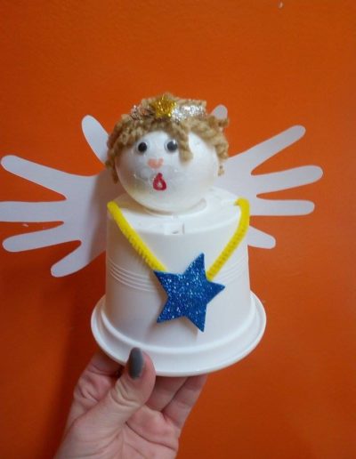 Praca plastyczna: Aniołek z doniczki 3