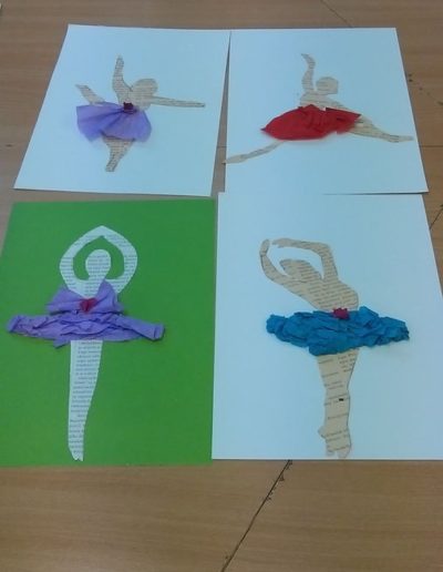 Praca plastyczna: Baletnica z gazety 2