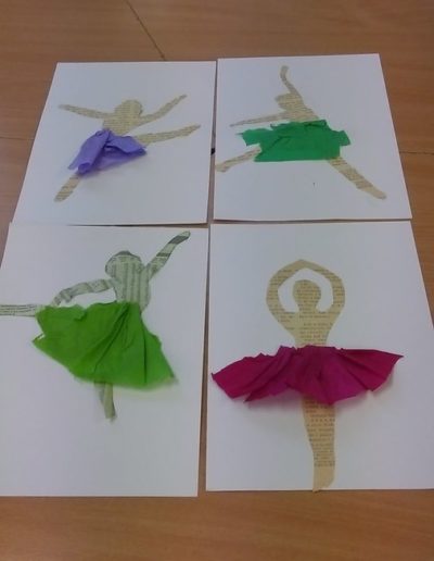 Praca plastyczna: Baletnica z gazety 3