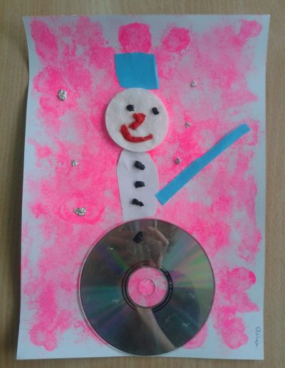 Praca plastyczna: Bałwanek gąbką malowany 56