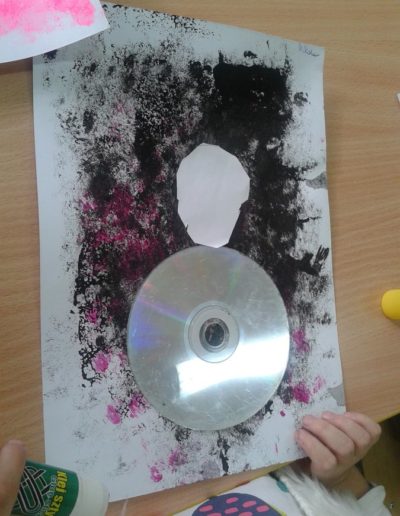 Praca plastyczna: Bałwanek gąbką malowany 66