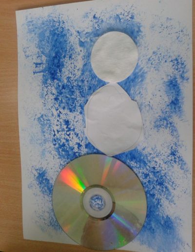 Praca plastyczna: Bałwanek gąbką malowany 69