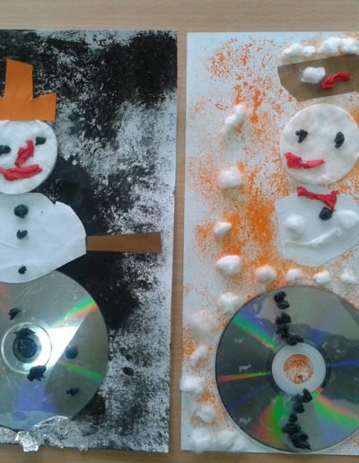 Praca plastyczna: Bałwanek gąbką malowany 71