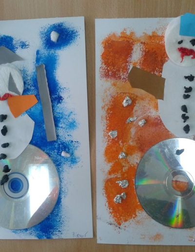 Praca plastyczna: Bałwanek gąbką malowany 72