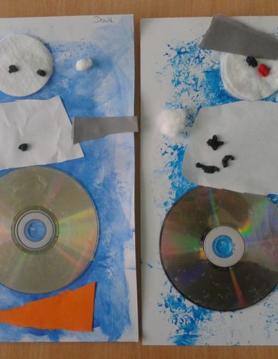 Praca plastyczna: Bałwanek gąbką malowany 60