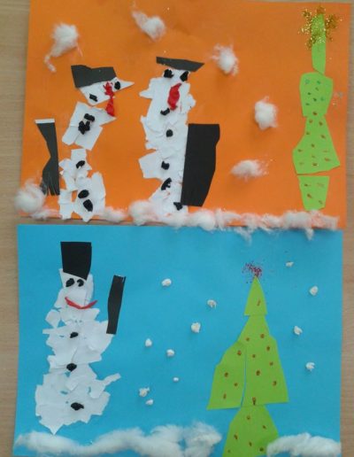 Praca plastyczna: Bałwanek - wydzieranka 10