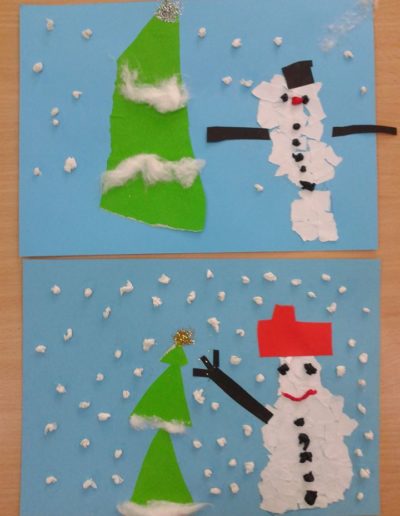 Praca plastyczna: Bałwanek - wydzieranka 5