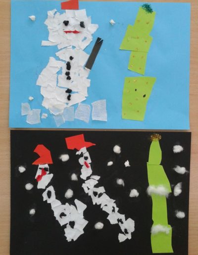 Praca plastyczna: Bałwanek - wydzieranka 8