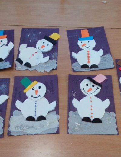 Praca plastyczna: Bałwanki na okrągło 1