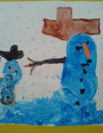 Praca plastyczna: Bałwanki - praca zbiorowa 3