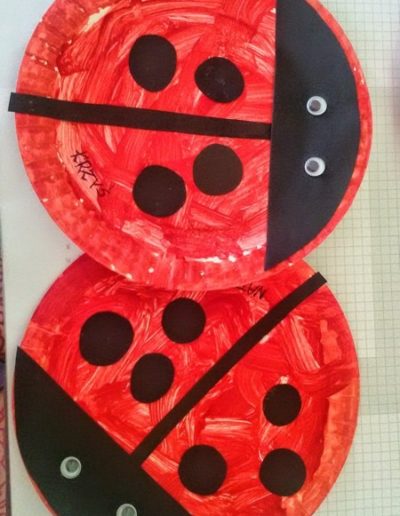 Praca plastyczna: Biedronka z papierowych talerzyków 1