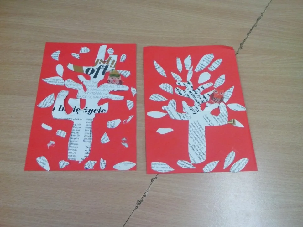 Praca plastyczna: Gazetowe drzewo