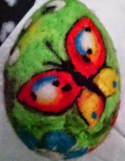 Praca plastyczna: Jajko z wełny - styropianowe 5