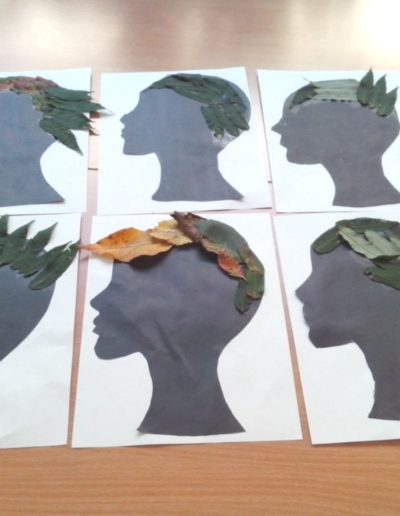 Praca plastyczna: Jesienne fryzury z liści 1