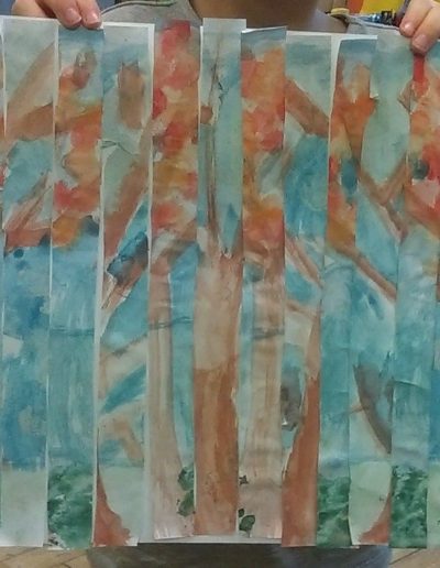 Praca plastyczna: Jesienno - zimowe drzewa - mozaika 2