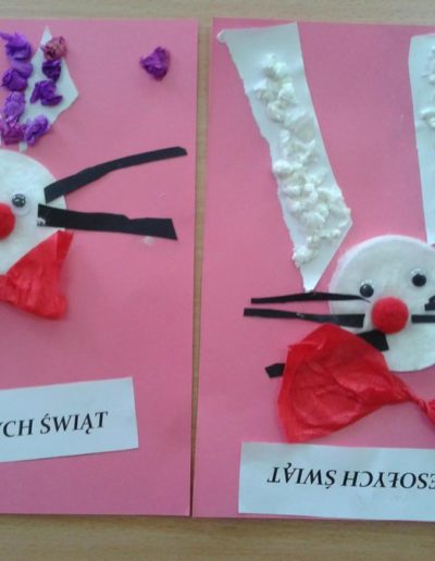 Praca plastyczna: Kartka świąteczna - Zajączek 1