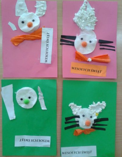 Praca plastyczna: Kartka świąteczna - Zajączek 2
