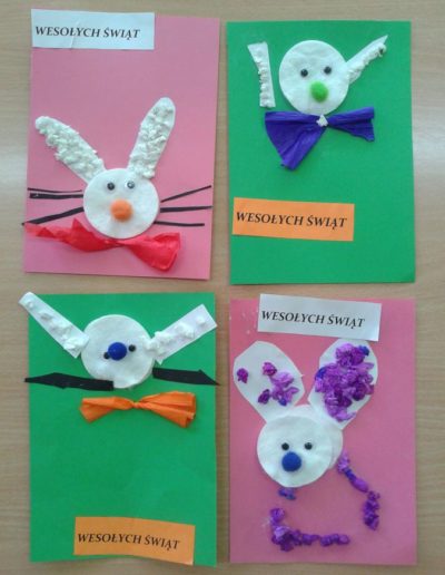 Praca plastyczna: Kartka świąteczna - Zajączek 4