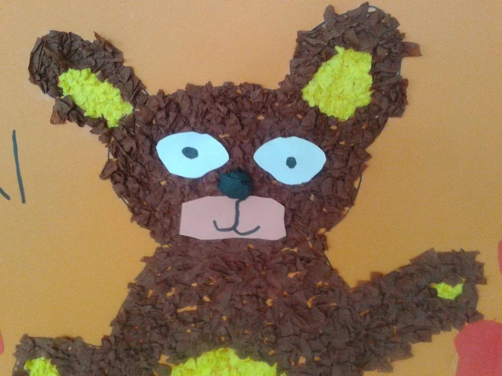 Praca plastyczna: Miś wyklejany kuleczkami z bibuły