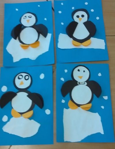 Praca plastyczna: Pingwinki w mroźnej krainie z kółek 2