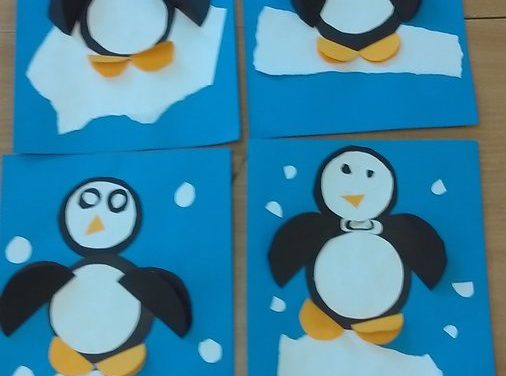 Praca plastyczna: Pingwinki w mroźnej krainie z kółek