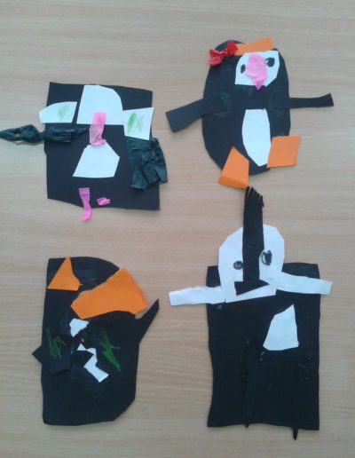 Praca plastyczna: Pingwinki z bloku technicznego 3
