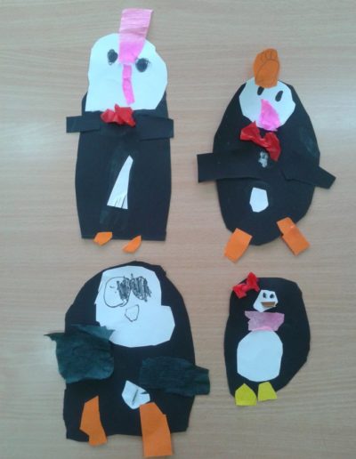 Praca plastyczna: Pingwinki z bloku technicznego 4